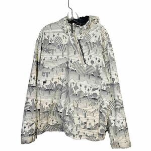 Nugget Clothing Systems Men  1/4 Zip Hoodie Ski Jacket Black White Nylon‎ Rare L